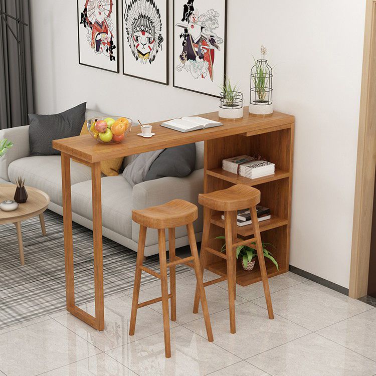 Glam Juego de mesa de bar de 1/2/3 piezas, mesa de bar rectangular de madera con taburete de bar