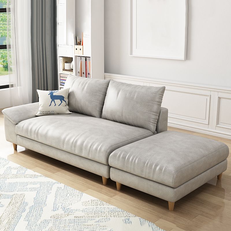 Modern Faux Leather and Linen Chaise Lounge Solid Color Chaise Lounge Clearhalo 'Chairs & Seating' 'Chaise Lounge' 'chaise_lounge' 'furn' 'furn_chaise_lounge' 'Furniture' 'Living Room Furniture' 1200x1200_56e0646c-1ed6-4b2c-a2df-9232ee39c9d4