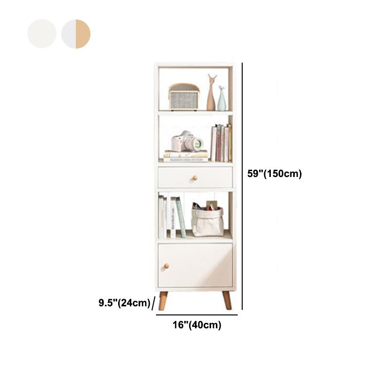 Scandinavian Manufactured Wood Standard Bookshelf Vertical Open Bookshelf with Door Clearhalo 'Bookcases' 'furn' 'furn_bookcases' 'Furniture' 'furniture_bookcases' 'kitchen' 'kitchen_bookcases' 'Living Room Furniture' 'Office Furniture' 1200x1200_56e1ecb6-4fb0-445a-ab0f-65ac75362217