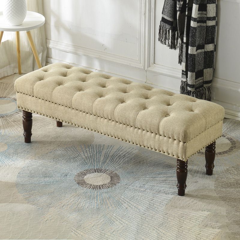 Foam Cushioned Bench 39.37" L x 15.75" W x 17.72" H Modern Bench with Nailheads Clearhalo 'Benches' 'Chairs & Seating' 'furn' 'furn_benches' 'Furniture' 'Living Room Furniture' 1200x1200_56e2244d-0968-4398-a69a-17e9ad4bd0e4