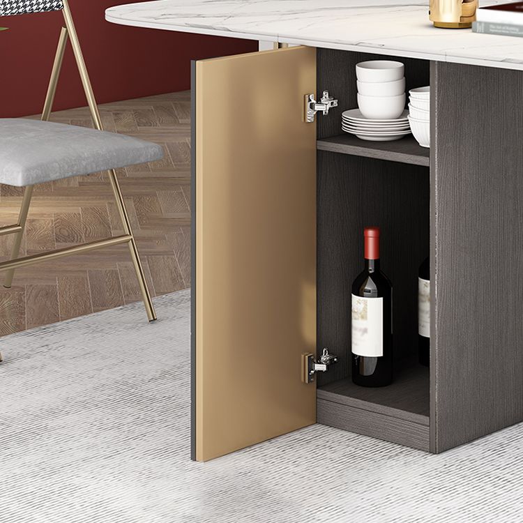 Modern Rectangle Dining Table Sintered Stone Drop-Leaf 63" Table with Gold Frame Clearhalo ' dining_table' 'Dining Tables & Seating' 'Dining Tables' 'furn' 'furn_dining_table' 'Furniture' 'furniture_dining_table' 'Kitchen & Dining Furniture' 'kitchen&dining_furn' 'kitchen' 'kitchen_dining_table' 1200x1200_56e4bcdb-a9c5-45d3-9ef8-b44b18e7d9df