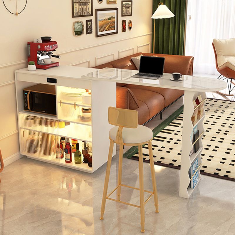 Style contemporain 1/2 pièces Table de bar spécialisée en pierre pour le salon