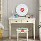 Contemporary Makeup Dressing Table With Drawers White 17.71" W x 30.70" H Clearhalo 'Bedroom Furniture' 'furn' 'furn_makeup_vanities' 'Furniture' 'Makeup Vanities' 'makeup_vanities' 1200x1200_56e619c1-5553-4367-b483-760fb53457ee