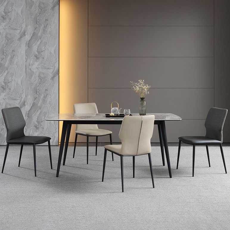 Sedie in stile contemporaneo sedie senza braccia per cucina con gambe metalliche