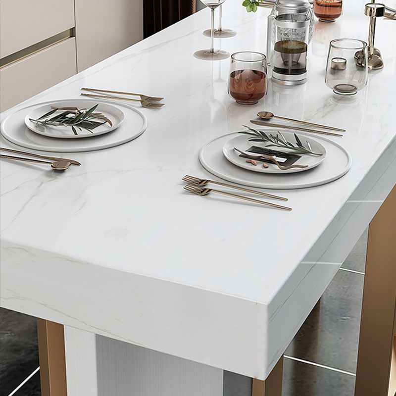 Glam Rectangle Bar Table Faux Marble Top Table for Patio Use Clearhalo 'Bar Furniture' 'Bar Tables' 'bar_tables' 'furn' 'furn_bar_tables' 'Furniture' 'Kitchen & Dining Furniture' 1200x1200_56e70409-996b-4a17-a563-1816f77e8405
