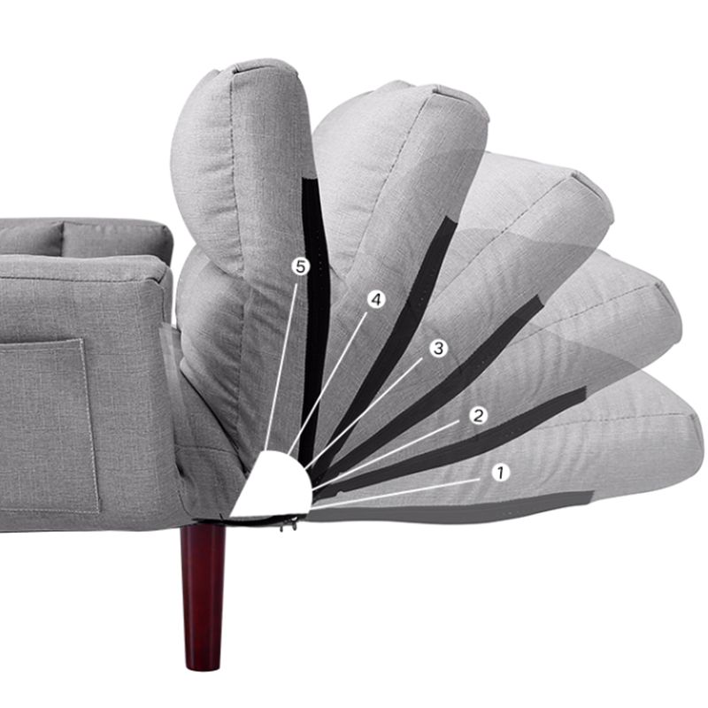 Tela ajustable sofá galleta retrospectiva 47.6 "w amadrino de brazo acampanado