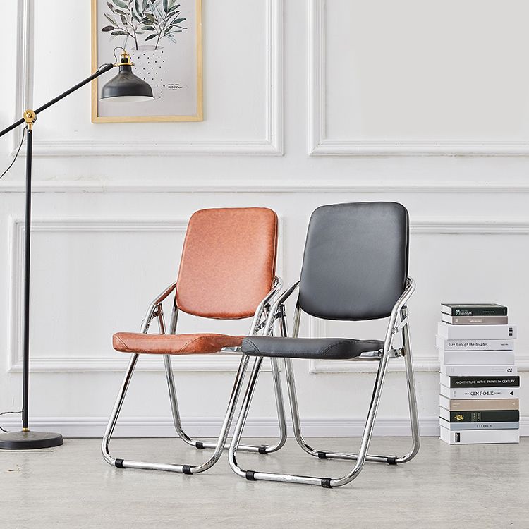 Modern Indoor-Outdoor Chair Metal Folding Armless Open Back Dining Side Chair Clearhalo ' kitchen&dining_furn' 'Dining Chairs' 'Dining Tables & Seating' 'dining_chair' 'furn' 'furn_dining_chair' 'Furniture' 'furniture_dining_chair' 'Kitchen & Dining Furniture' 'kitchen' 1200x1200_56e9b611-df61-4835-ae50-af172c1d5c30