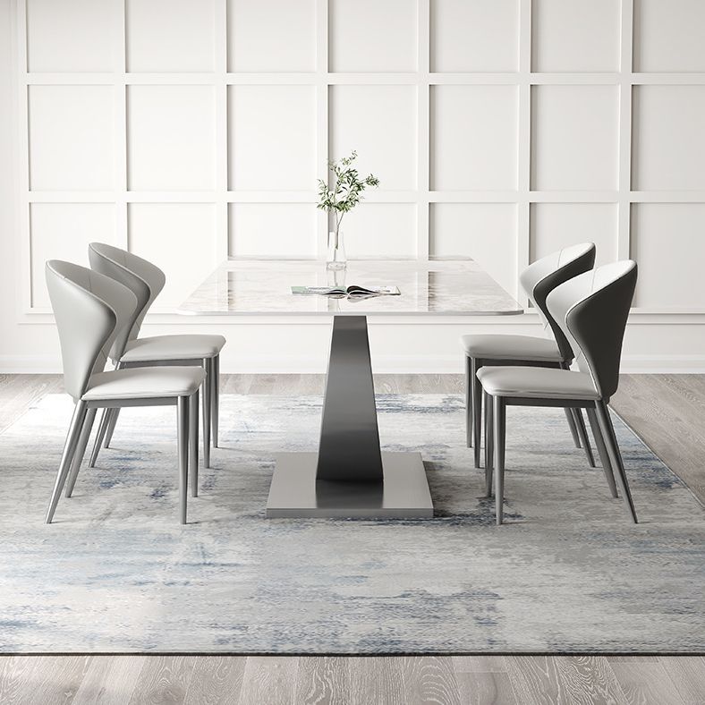 Modern Dining Room Set 1/3/4/5/8 Pcs Sintered Stone Top Table with Wingback Chairs Clearhalo 'Dining Room Sets' 'Dining Tables & Seating' 'dining_room_set' 'furn' 'furn_dining_room_set' 'Furniture' 'Kitchen & Dining Furniture' 1200x1200_56ea70e6-d4d5-487f-b67d-4c04064fff28
