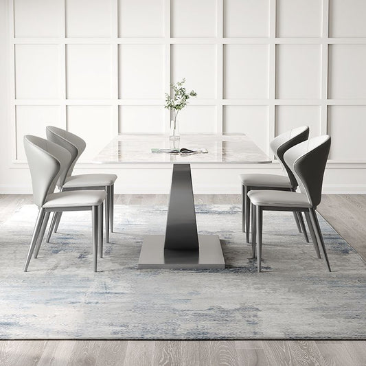 Modern Dining Room Set 1/3/4/5/8 Pcs Sintered Stone Top Table with Wingback Chairs Clearhalo 'Dining Room Sets' 'Dining Tables & Seating' 'dining_room_set' 'furn' 'furn_dining_room_set' 'Furniture' 'Kitchen & Dining Furniture' 1200x1200_56ea70e6-d4d5-487f-b67d-4c04064fff28