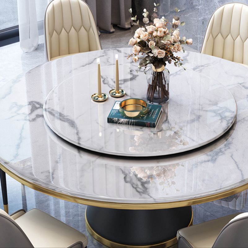 Moderne marmeren eettafel set 1/2/5/7 stukken met metalen basiskeukenmeubelset