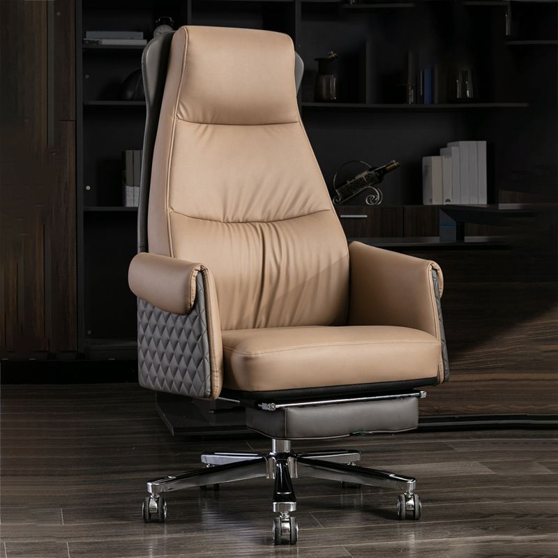 Modern Office Chair Armless Leather No Distressing Ergonomic Desk Chair with Wheels Clearhalo 'furn' 'furn_office_chair' 'Furniture' 'Office Chairs' 'Office Furniture' 'office_chair' 1200x1200_56ec18ea-3541-44b9-97a9-fac21f55a52f