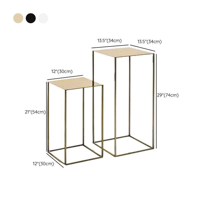 Square Metallic End Table Set Minimalist Frame Sofa Side Table