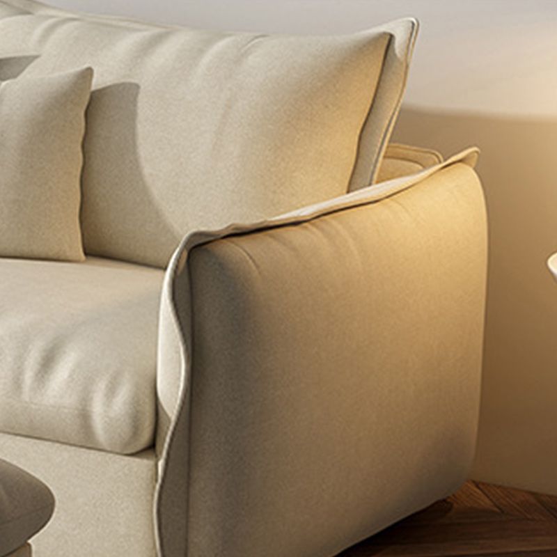 Fabric Living Room Square Arm Standard Cushions Contemporary Settee