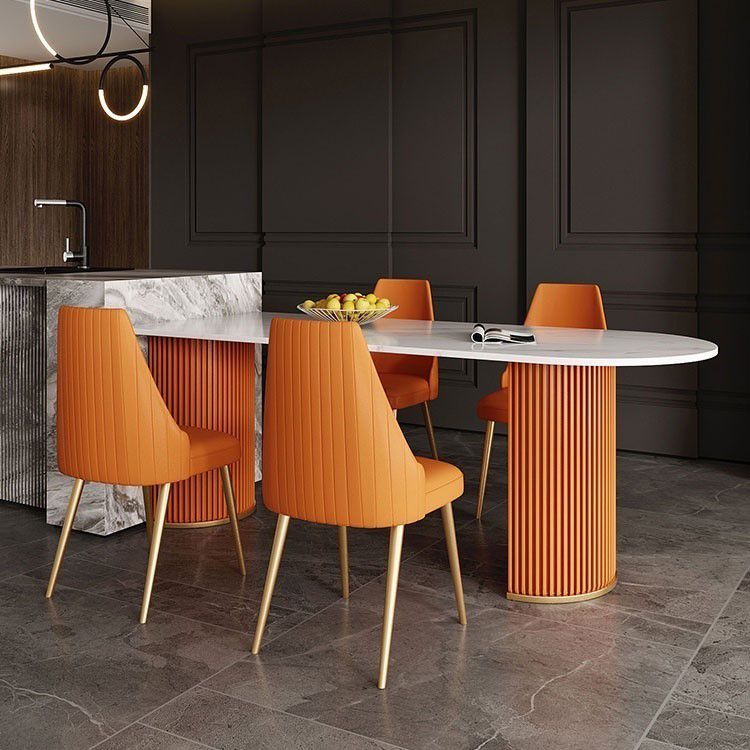 Traditional Luxury Dining Table Sintered Stone Table for Kitchen Clearhalo 'Dining Tables & Seating' 'Dining Tables' 'dining_table' 'furn' 'furn_dining_table' 'Furniture' 'Kitchen & Dining Furniture' 1200x1200_56f0ae7e-a70d-4dc8-92bd-31e14ba9d515