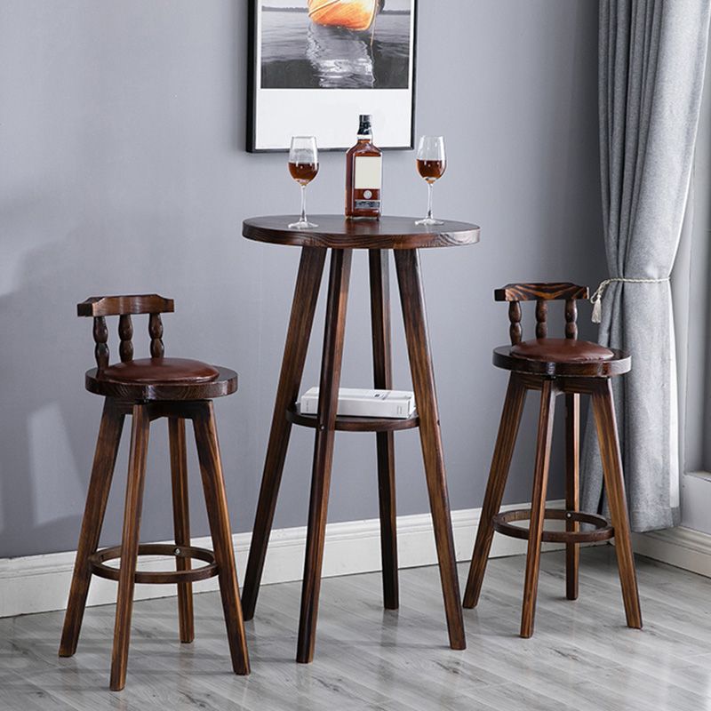 Solid Wood Pub Dining Set Contemporary 1/2/3 Pieces Table and Stool Set Clearhalo 'Bar Furniture' 'furn' 'furn_home_bar_bar_sets' 'Furniture' 'Home Bars & Bar Sets' 'home_bar_bar_sets' 'Kitchen & Dining Furniture' 1200x1200_56f10f59-1103-4cdb-a2a6-33d3ca79c17a