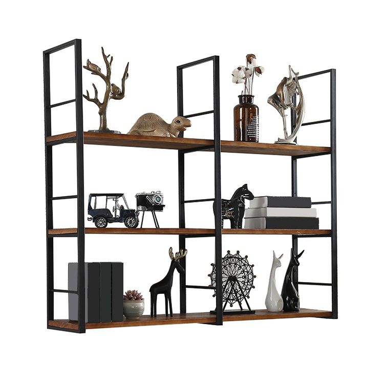 Wall Mounted Industrial Bookshelf Iron Frame Pine Wood Bookshelf for Bedroom Clearhalo 'Bookcases' 'furn' 'furn_bookcases' 'Furniture' 'furniture_bookcases' 'Office Furniture' 1200x1200_56f1240f-b949-4d4a-aa3d-ce6c2e9e7fe9