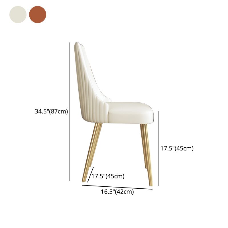 Glam Faux Leather Dining Armless Chair Metal Dining Room Chair for Home Use Clearhalo ' kitchen&dining_furn' 'Dining Chairs' 'Dining Tables & Seating' 'dining_chair' 'furn' 'furn_dining_chair' 'Furniture' 'furniture_dining_chair' 'Kitchen & Dining Furniture' 'kitchen' 1200x1200_56f1272e-25c8-40d7-bc1a-aad6582ae2cf