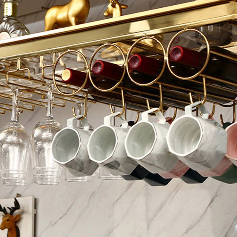 Glam Style Hanging Wine Rack Metal Wine Bottle & Glass Rack for Bar Clearhalo 'furn' 'furn_wine_racks' 'Furniture' 'Kitchen & Dining Furniture' 'Wine Racks' 'wine_racks' 1200x1200_56f25aec-4a5d-4316-b298-3432d78609a0
