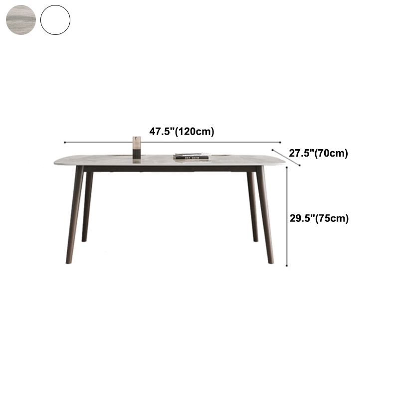 Mid-Century Modern Dining Table Rectangle Stone Top 4 Legs Dining Site Table Clearhalo 'Dining Tables & Seating' 'Dining Tables' 'dining_table' 'furn' 'furn_dining_table' 'Furniture' 'furniture_dining_table' 'Kitchen & Dining Furniture' 'kitchen' 'kitchen_dining_table' 1200x1200_56f2804b-721a-48e5-961f-645a5a7d8b78
