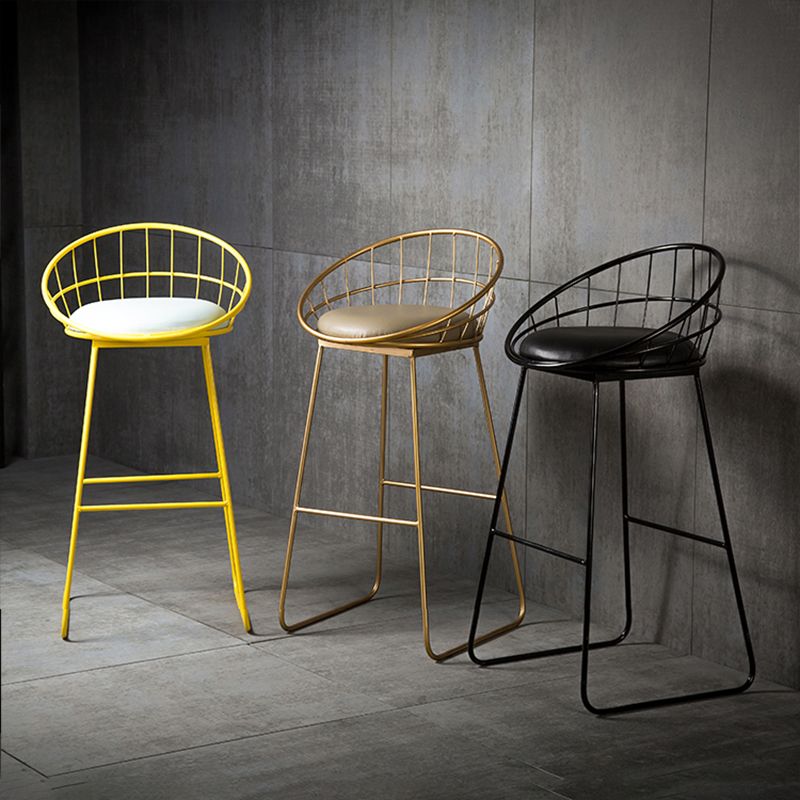 Scandinavian Counter Stools Iron Leather Low Back Indoor Bar Stools with Sled Legs Clearhalo 'Bar Furniture' 'Bar Stools' 'bar_stools' 'furn' 'furn_bar_stools' 'furniture_bar_stools' 'Kitchen & Dining Furniture' 'kitchen&dining_furn' 'kitchen' 'kitchen_furn' Furniture' 1200x1200_56f34a72-79a5-44c0-b3c4-7d0345abee91