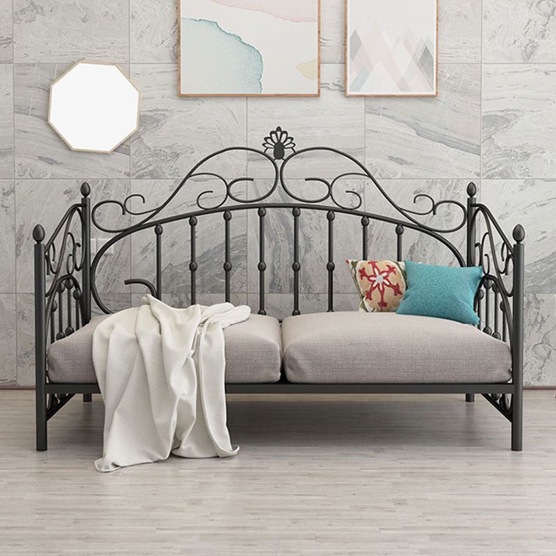 Luxurious Open-Frame Bed 45.28-inch High Metal Child's Bed with Headboard