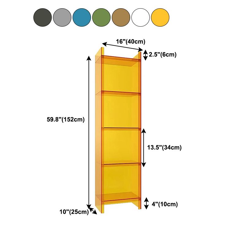 4/5-Shelf Glam Vertical Acrylic Standard Bookshelf Closed Back Bookshelf Clearhalo 'Bookcases' 'furn' 'furn_bookcases' 'Furniture' 'furniture_bookcases' 'kitchen' 'kitchen_bookcases' 'Living Room Furniture' 'Office Furniture' 1200x1200_56f6fbae-b48d-47bb-9098-2658e4503f02