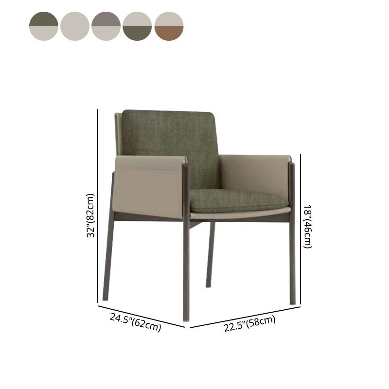 Designer Style Restaurant Solid Back Dining Arm Chair Upholstered Dining Chair Clearhalo ' kitchen&dining_furn' 'Dining Chairs' 'Dining Tables & Seating' 'dining_chair' 'furn' 'furn_dining_chair' 'Furniture' 'furniture_dining_chair' 'Kitchen & Dining Furniture' 'kitchen' 1200x1200_56f78955-2069-49a7-8013-c85442312a83