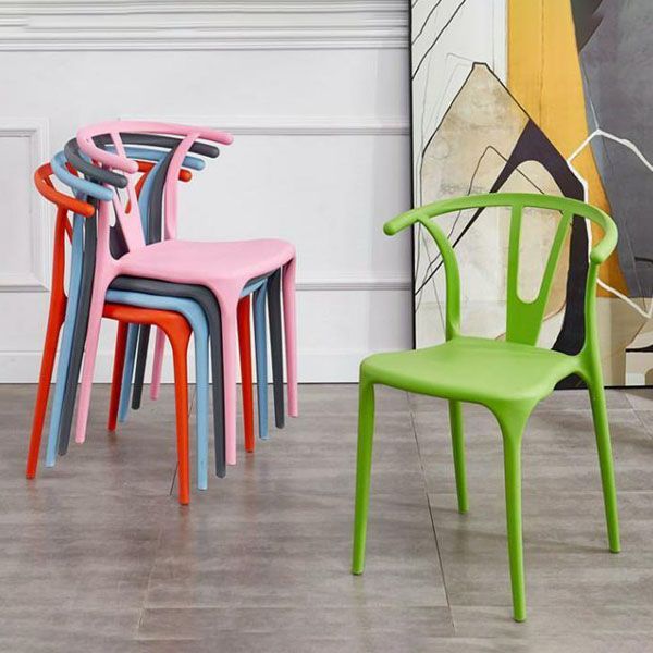 Contemporary Plastic Kitchen and Dining Room Chair Slat Back Side Chair Clearhalo 'Dining Chairs' 'Dining Tables & Seating' 'dining_chair' 'furn' 'furn_dining_chair' 'Furniture' 'furniture_dining_chair' 'Kitchen & Dining Furniture' 1200x1200_56f7cf29-86eb-4034-9ce9-d613e4e3111c