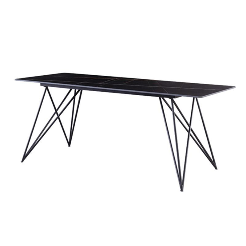 Stone Dining Site Table Industrial Style Rectangle Dining Table for Kitchen Home Clearhalo ' dining_table' 'Dining Tables & Seating' 'Dining Tables' 'furn' 'furn_dining_table' 'Furniture' 'furniture_dining_table' 'Kitchen & Dining Furniture' 'kitchen&dining_furn' 'kitchen' 'kitchen_dining_table' 1200x1200_56f80356-184f-4fd6-b9a1-9a8c2fbfadb3