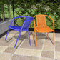 Modern Indoor-Outdoor Dining Arm Chair Steel Frame Stacking Arm Chair