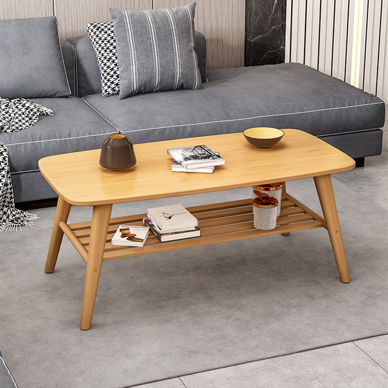 4 Legs Coffee Table Single Modern Oval Cocktail Table with Shelf Clearhalo 'Coffee & Accent Tables' 'Coffee Tables' 'coffee_tables' 'furn' 'furn_coffee_tables' 'Furniture' 'Living Room Furniture' 1200x1200_56f9b811-e99a-4d0e-bf12-159cfb10c5ee