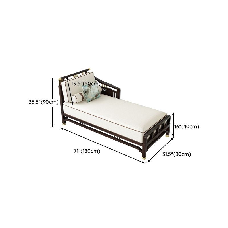 Traditional Style Cotton Chaise Lounge Bedroom Recessed Arms Chaise