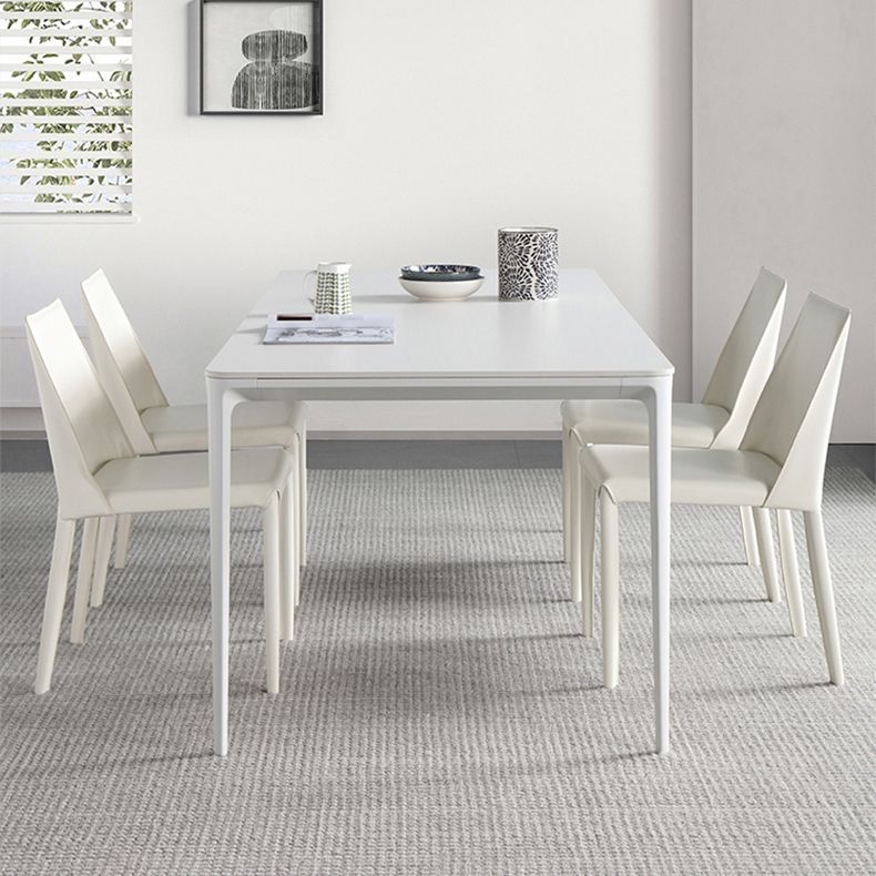 Modern 1/4/5/6/7 Pieces White Dining Set Sintered Stone Dining Table Set with Chairs Clearhalo 'Dining Room Sets' 'Dining Tables & Seating' 'dining_room_set' 'furn' 'furn_dining_room_set' 'Furniture' 'furniture_dining_room_set' 'Kitchen & Dining Furniture' 'kitchen&dining_furn' 'kitchen' 1200x1200_56fc16a5-61cc-4edb-8a3b-a7ca921866b6