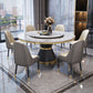 Contemporary Style Home Dining Table Single Pedestal Base Round Shape Table with Turntable Clearhalo ' dining_table' 'Dining Tables & Seating' 'Dining Tables' 'furn' 'furn_dining_table' 'Furniture' 'furniture_dining_table' 'Kitchen & Dining Furniture' 'kitchen&dining_furn' 'kitchen' 'kitchen_dining_table' 1200x1200_56fcbd4a-b043-4c27-b450-dd1de2b71ea4