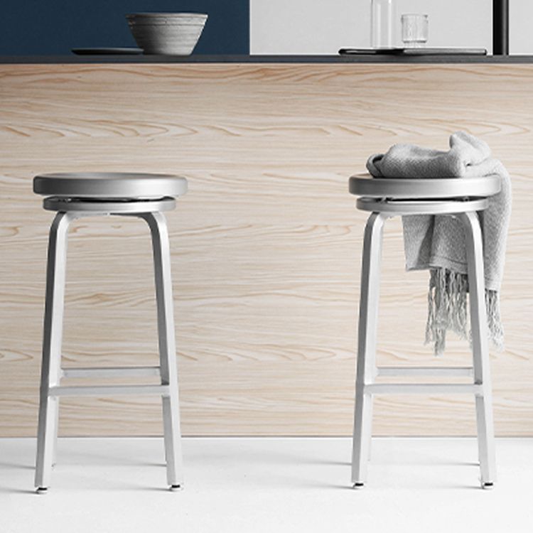 Contemporary Backless Metal Counter Stool with 4 Legs for Dining Room Clearhalo 'Bar Furniture' 'Bar Stools' 'bar_stools' 'furn' 'furn_bar_stools' 'Furniture' 'Kitchen & Dining Furniture' 1200x1200_56fd0768-17be-4671-b24a-2e8ccbe56422