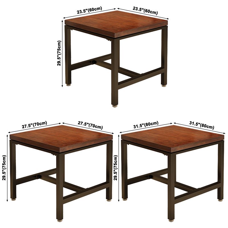 Square Solid Wooden Table Industrial Dining Table with Metal Trestle Base Clearhalo ' dining_table' 'Dining Tables & Seating' 'Dining Tables' 'furn' 'furn_dining_table' 'Furniture' 'furniture_dining_table' 'Kitchen & Dining Furniture' 'kitchen&dining_furn' 'kitchen' 'kitchen_dining_table' 1200x1200_56fd6a40-2711-4359-8883-69ccd422f88a
