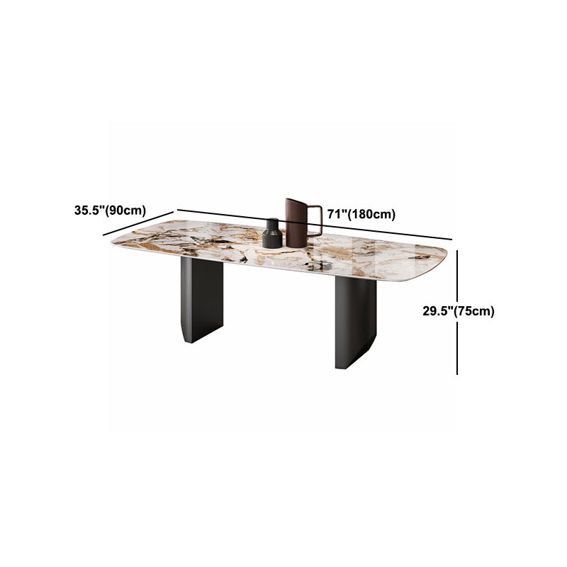 Contemporary Sintered Stone Table Rectangle Table Set 1/3/4/5 Pieces Dining Set Clearhalo 'Dining Room Sets' 'Dining Tables & Seating' 'dining_room_set' 'furn' 'furn_dining_room_set' 'Furniture' 'Kitchen & Dining Furniture' 1200x1200_56ff54fb-4cd5-43f5-93f1-3616fe5eb00e