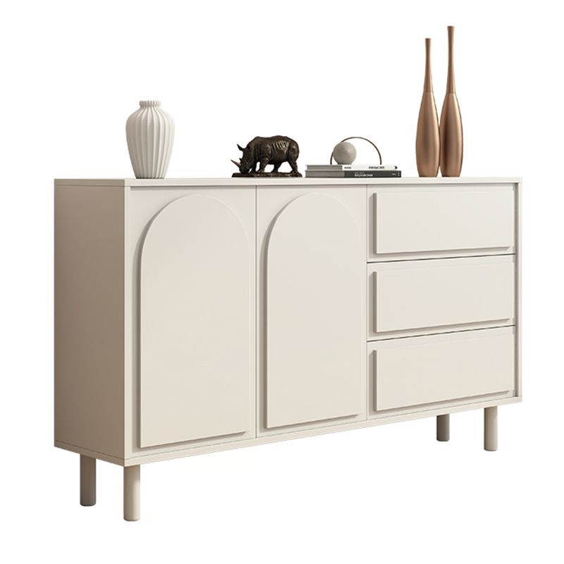 Contemporary Wooden White Sideboard Cabinet with Doors and Drawers Clearhalo 'buffet_sideboard' 'Buffets & Sideboards' 'furn' 'furn_buffet_sideboard' 'Furniture' 'Kitchen & Dining Furniture' 1200x1200_56ffec13-7f04-4bdb-9ec8-93643ad2f0cd