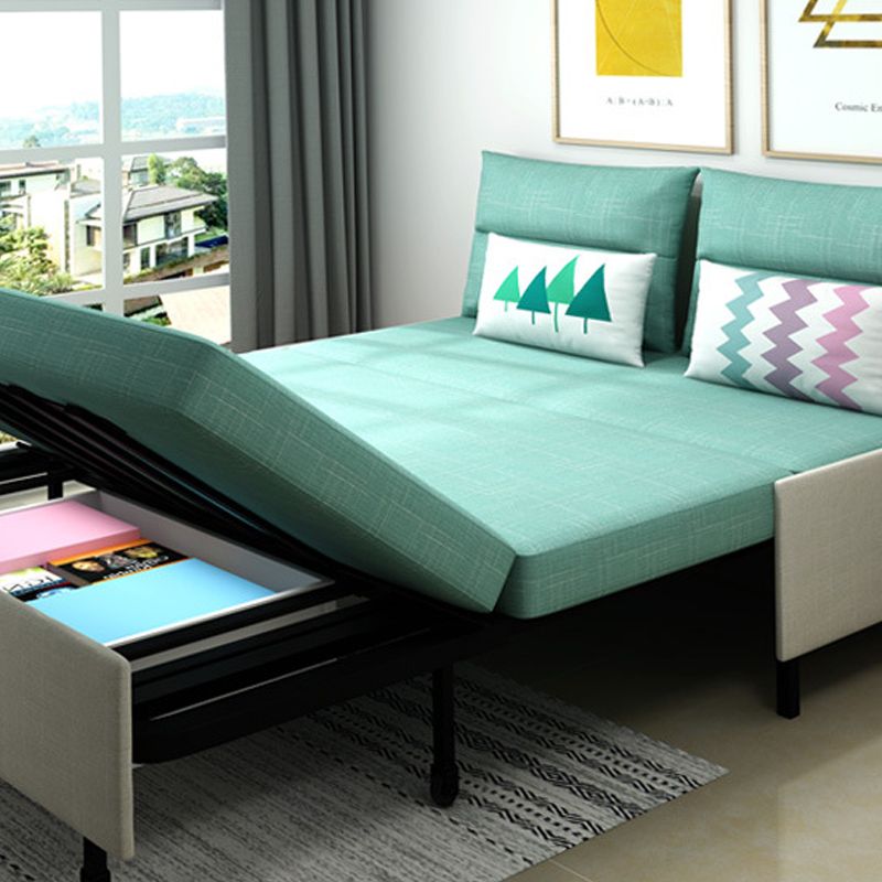 31.88" Wide Linen Sleeper Sofa Green Sofa Bed with Pillow Back Clearhalo 'furn' 'furn_futons' 'Furniture' 'Futons & Daybeds' 'Futons' 'Living Room Furniture' 1200x1200_57006e78-878e-48df-86e8-83c894f0c8d2