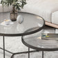 Pedestal Base Iron Coffee Table Included Round 2 Nesting Cocktail Table in Clear Clearhalo 'Coffee & Accent Tables' 'Coffee Tables' 'coffee_tables' 'furn' 'furn_coffee_tables' 'Furniture' 'furniture_coffee_tables' 'Living Room Furniture' 1200x1200_5700fcb1-9656-47c8-8adc-43bd3dc95180