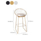 Glam Bucket Counter Bar Stool Footrest Low Back Indoor Metal Counter Stools