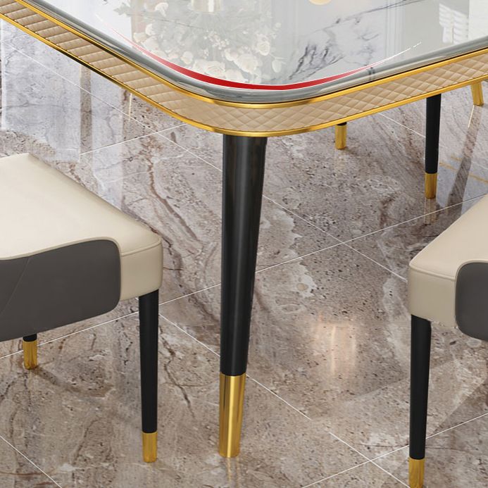 Marble Dining Table Luxury Style 4 Legs Base Rectangle Table for Dining Room Clearhalo ' dining_table' 'Dining Tables & Seating' 'Dining Tables' 'furn' 'furn_dining_table' 'Furniture' 'furniture_dining_table' 'Kitchen & Dining Furniture' 'kitchen&dining_furn' 'kitchen' 'kitchen_dining_table' 1200x1200_570204a7-44b2-4214-881b-f486f6e1d556