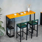 Industrial Rectangle Pub Table Set 1/3/5 Pieces Pine Wood Top Bar Table with Metal Stools Clearhalo 'Bar Furniture' 'furn' 'furn_home_bar_bar_sets' 'Furniture' 'Home Bars & Bar Sets' 'home_bar_bar_sets' 'Kitchen & Dining Furniture' 1200x1200_5702846f-2f9b-4535-883c-c9399b27cd9a