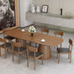 Contemporary Dining Table Pine Solid Wood Dining Table with Double Pedestal