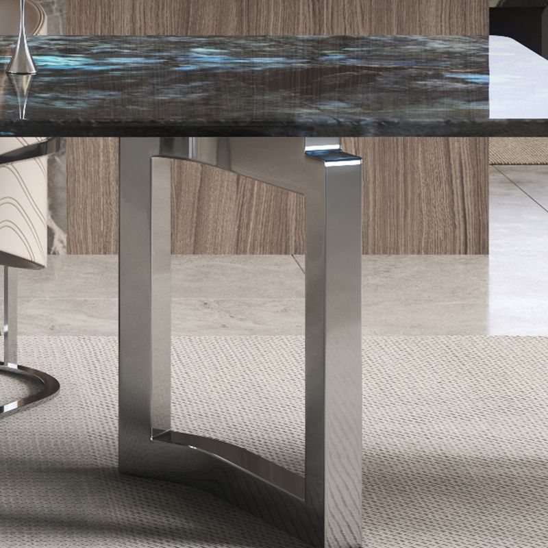 1/4/7 Pieces Stone Top Rectangle Metal Base Dining Set for Home