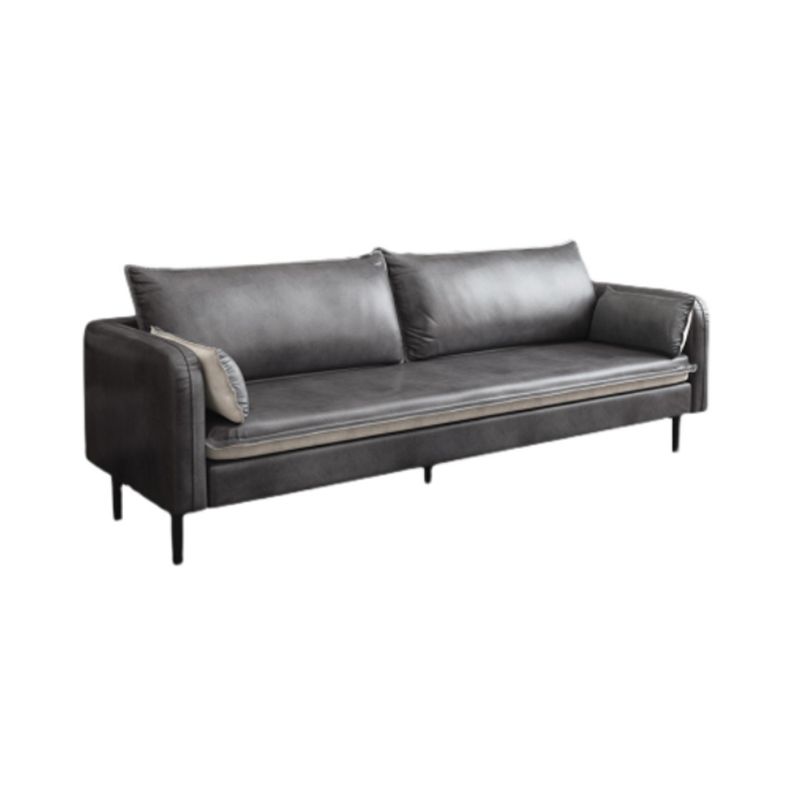 Faux Leather Cushions Sofa 3-Seat 30.7" High Square Arm Loveseat Clearhalo 'furn' 'furn_sofas' 'Furniture' 'furniture_sofas' 'kitchen' 'kitchen_sofas' 'Living Room Furniture' 'Sofa' 'sofas' 1200x1200_570564df-9341-4907-83c2-1ad42dc8e3bb