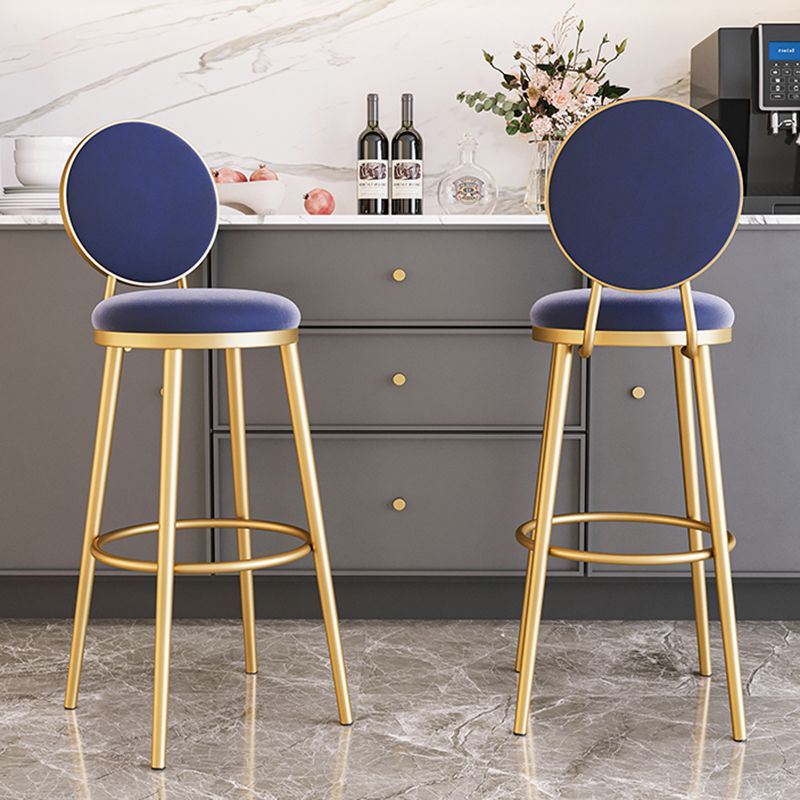 Nordic Design Upholstered Bar Stools for Home Luxury Low Back Round Stools Clearhalo 'Bar Furniture' 'Bar Stools' 'bar_stools' 'furn' 'furn_bar_stools' 'Furniture' 'furniture_bar_stools' 'Kitchen & Dining Furniture' 1200x1200_5707c3b0-c98c-4600-9515-66890f933003