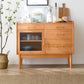 Modern Pine Solid Wood Sideboard 4-drawer Antique Finish Dining Server with Glass Door Clearhalo 'buffet_sideboard' 'Buffets & Sideboards' 'furn' 'furn_buffet_sideboard' 'Furniture' 'Kitchen & Dining Furniture' 1200x1200_5707cad2-0409-420f-b3da-86b409d668e2