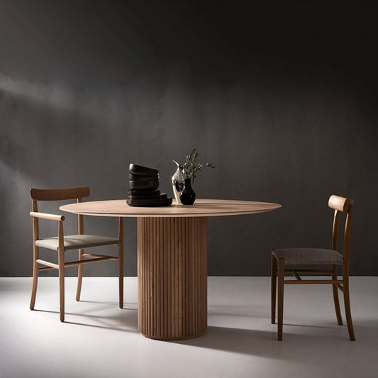 Ronde eettafel vaste houten eigentijdse stijl dinette tafel voor thuiskeuken