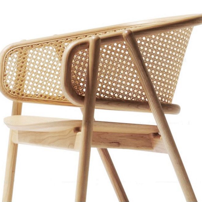 Chaise de bras en bois massif chaise à manger à dos ouvert moderne pour le salon